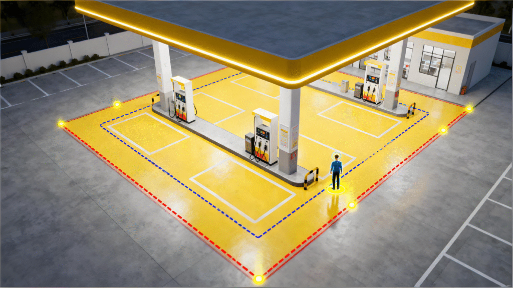 Explosion-Proof Zone Location Deployment at Gas Stations