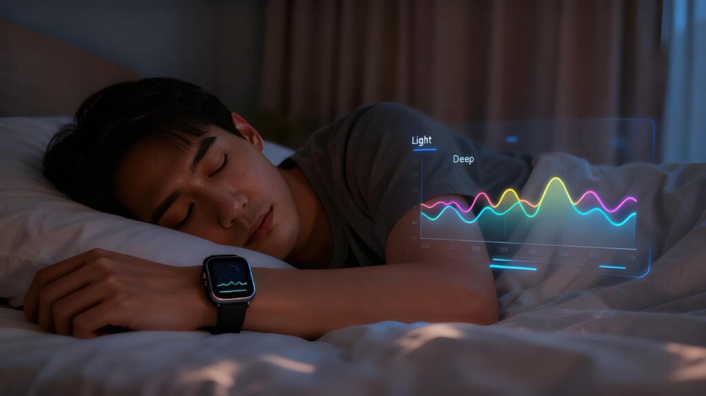 Fitness watch monitors sleep