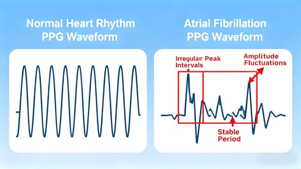 Heart Rate PPG Waveform Comparison Chart