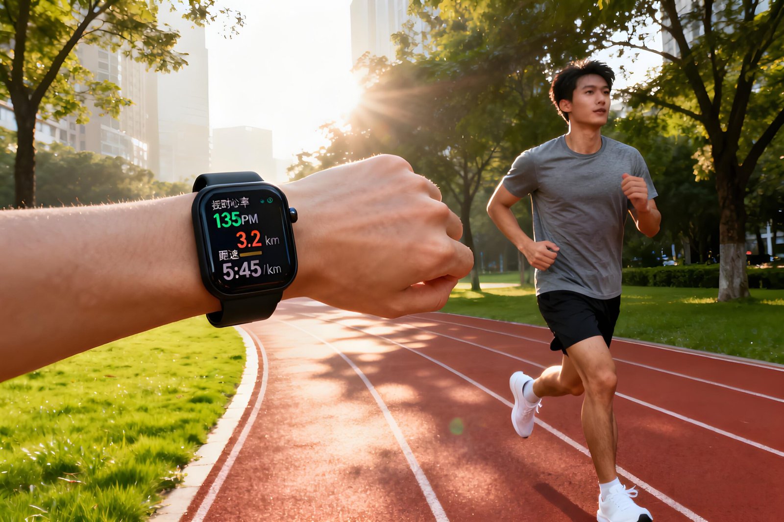 Smartwatch displays fitness and exercise data