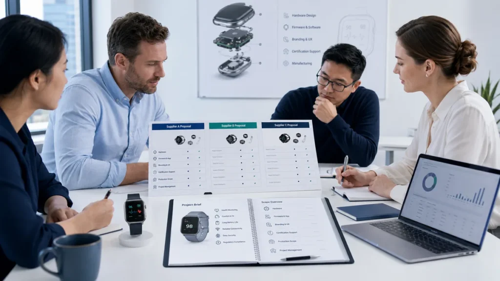 Comparing smart watch manufacturer proposals and project scope