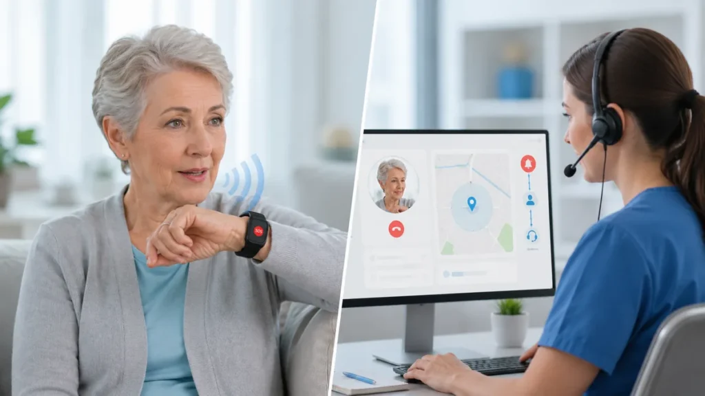 Smart watch SOS alert with two-way voice and location reporting