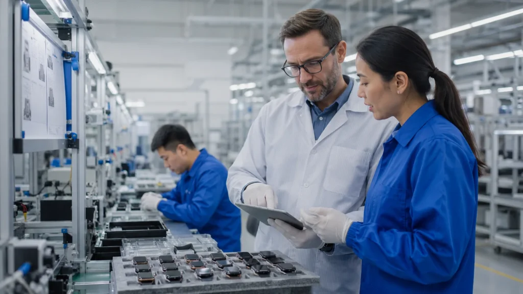 Buyer conducting a wearable device manufacturer audit