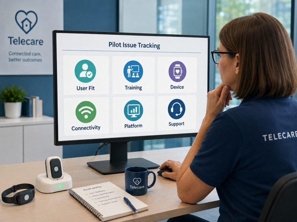 telecare wearable pilot issue tracking