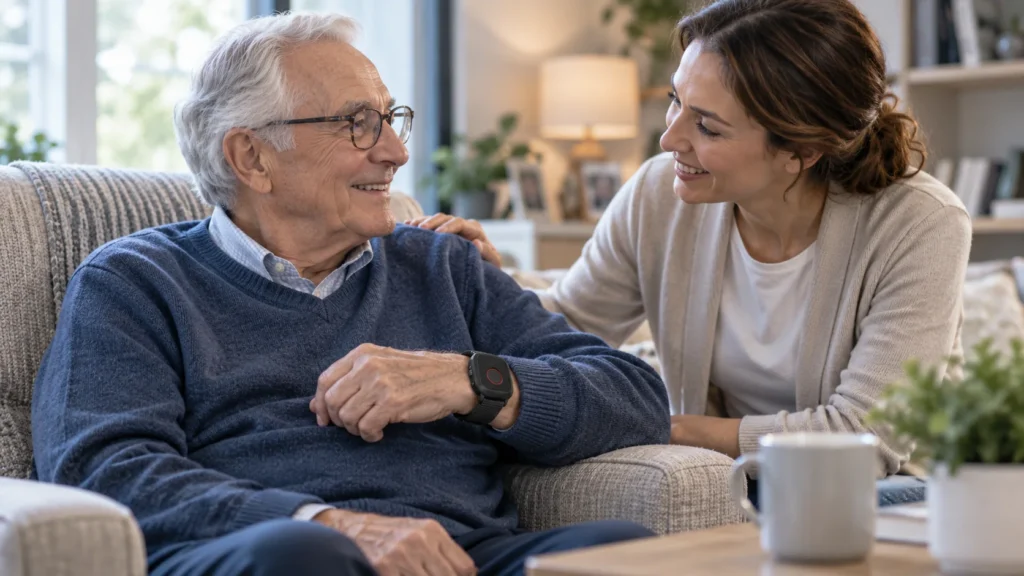 Medical alert and elderly safety watch with fall detection