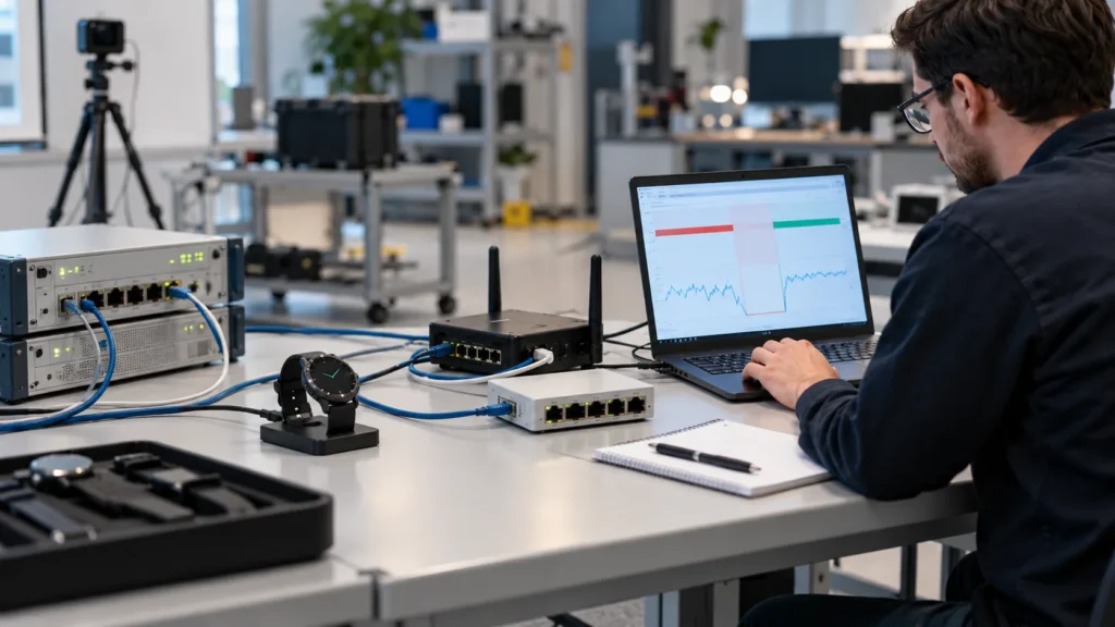 Fall detection watch network loss and recovery test