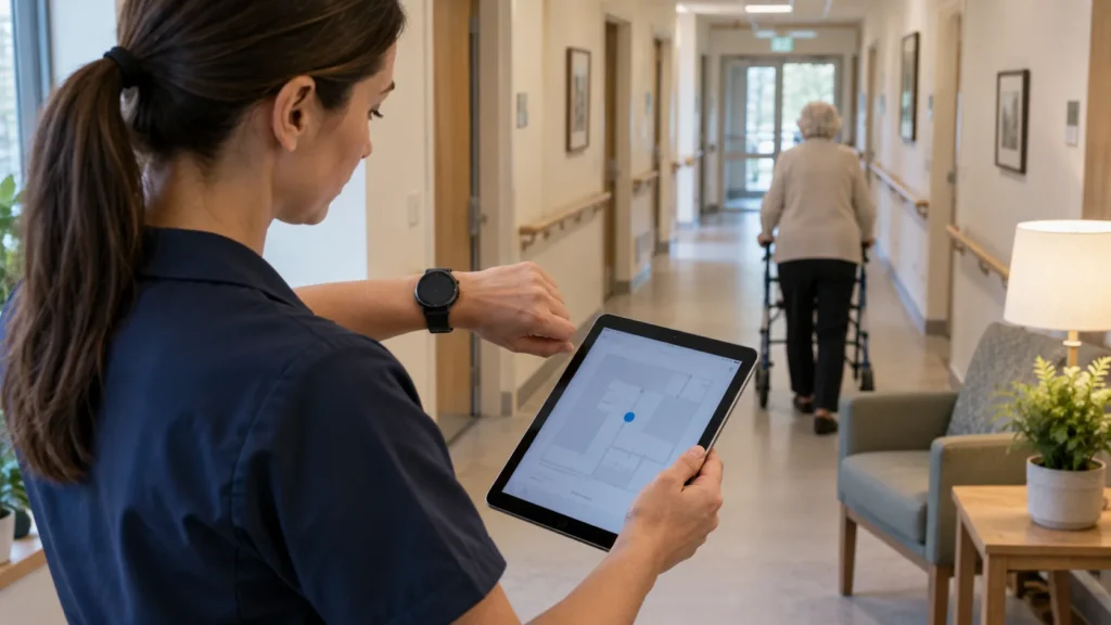 Indoor positioning test for a GPS safety watch