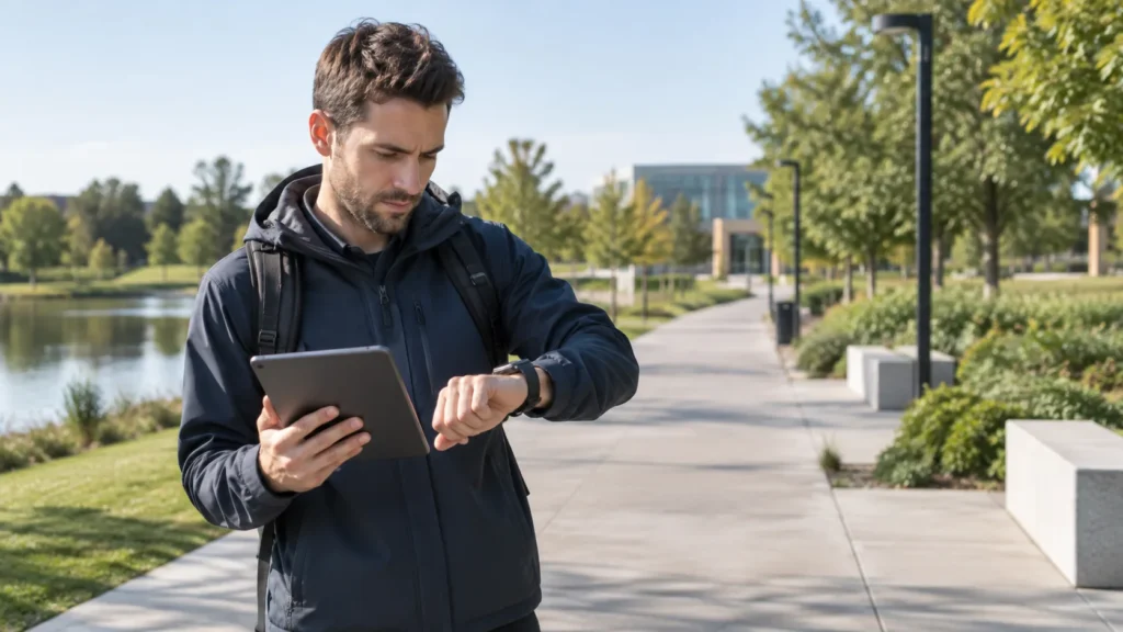Outdoor GPS watch location accuracy test