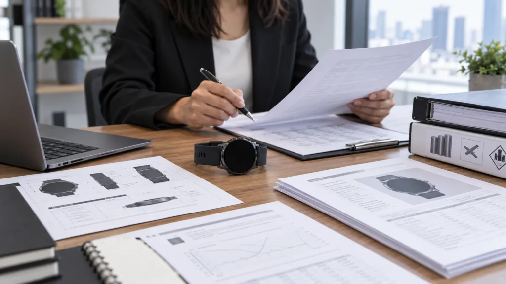Smartwatch certification and compliance documentation for buyer review