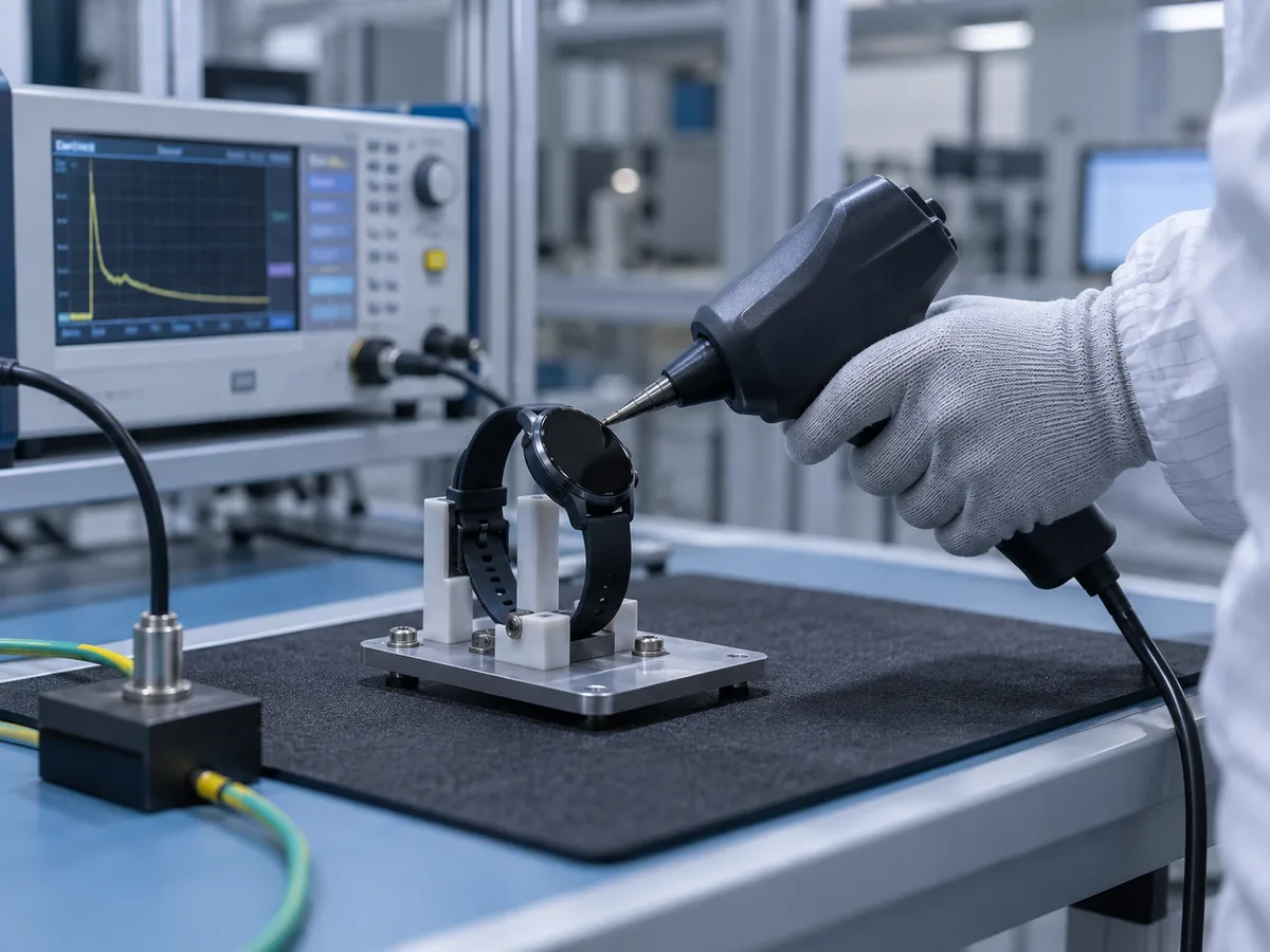 Smartwatch electrical ESD reliability testing