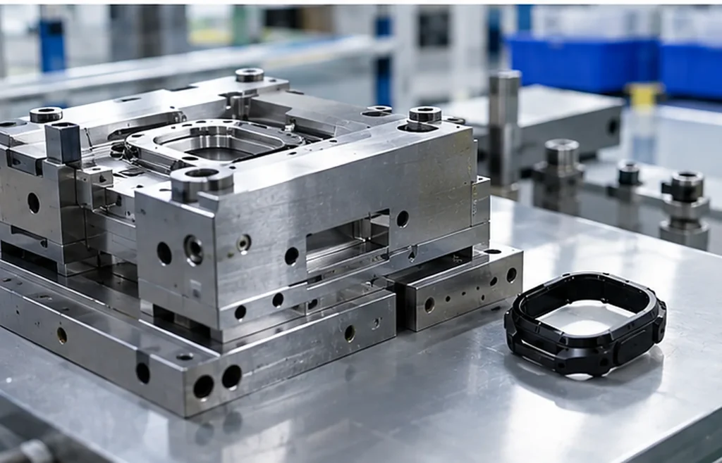 Precision tooling and smartwatch enclosure used in custom wearable manufacturing